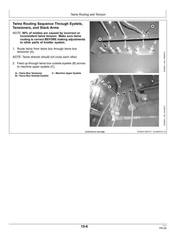 John Deere Double Tie Knotter Handbook Operator’s Manual (OMFH317967) Workshop Guide