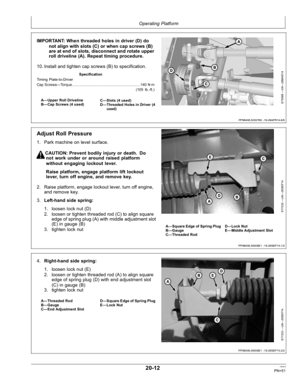 John Deere 500R Rotary Platform (402001-) Operator’s Manual (OMFH323618) Workshop Guide