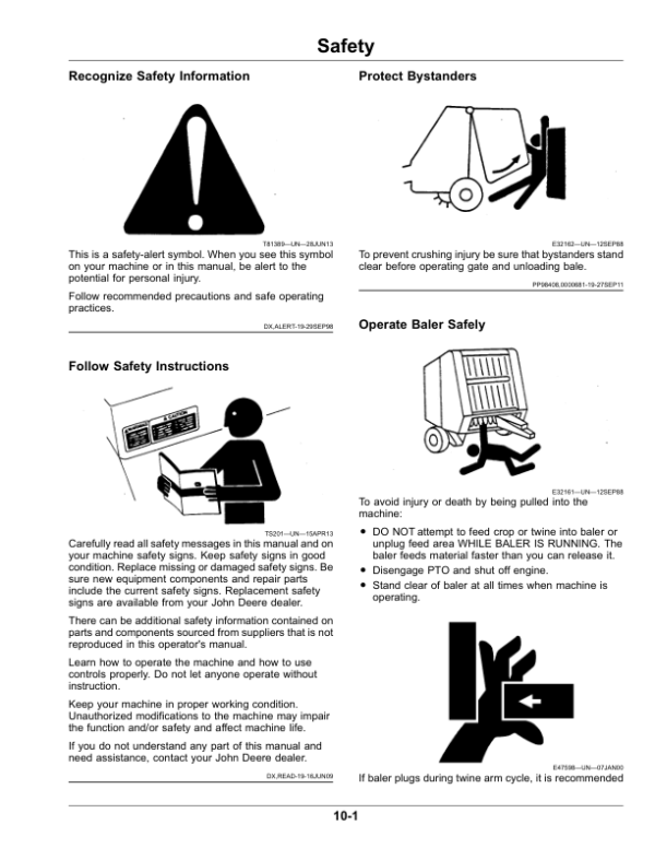 John Deere 450M, 550M Round Balers Operator’s Manual (OMFH331603) Workshop Guide