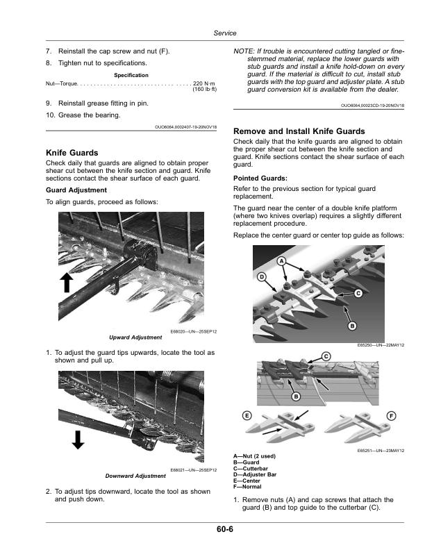 John Deere 1415D, 1420D, 1425D, 1430D, 1435D, 1440D, 1445D Draper Platforms (Worldwide Edition) Operator’s Manual (OMFH335788) Workshop Guide