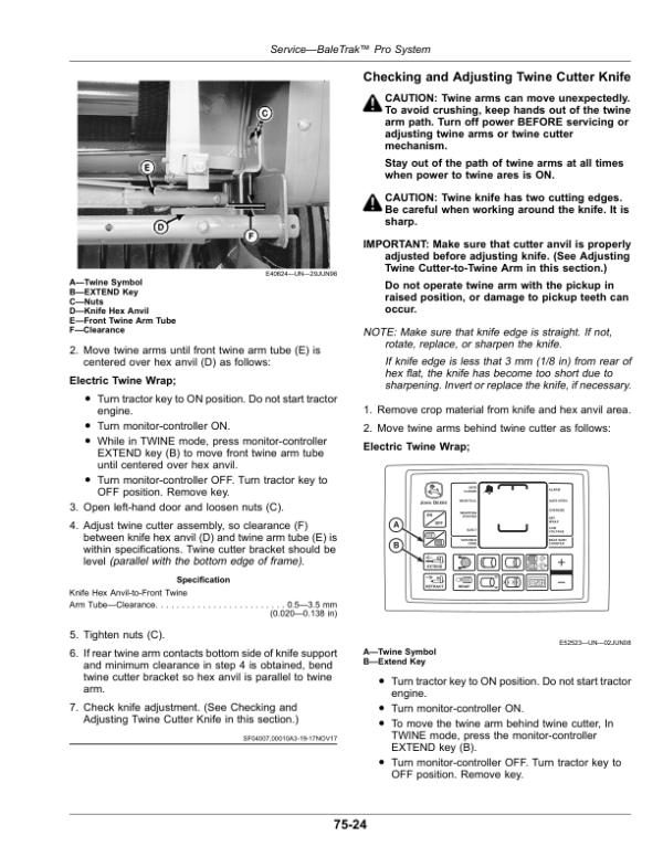 John Deere 450E Round Balers Operator’s Manual (OMFH337153) Workshop Guide