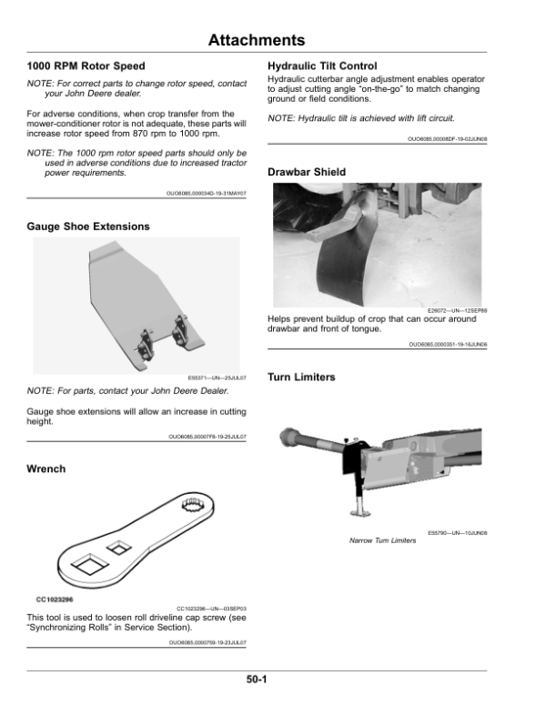 John Deere 625, 630, 635 Mower-Conditioners (460000-) Operator’s Manual (OMFH341179) Workshop Guide