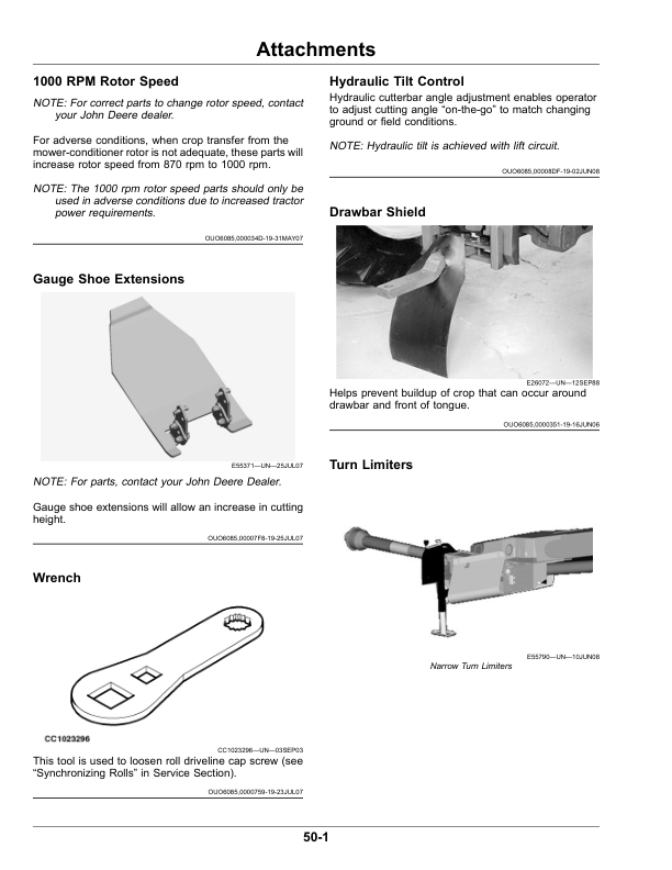 John Deere 625, 630, 635 Mower-Conditioners (460000-) Operator’s Manual (OMFH341179) Workshop Guide