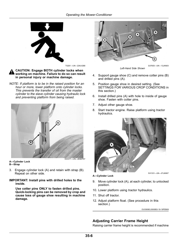 John Deere 946, 956 Mower-Conditioners (North American) Operator’s Manual (OMFH341192) Workshop Guide