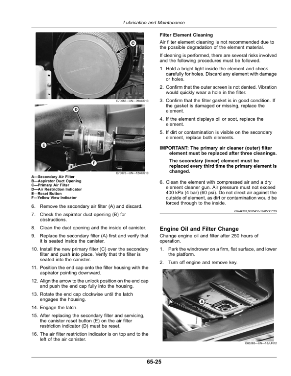 John Deere W150 Self-Propelled Windrower (390001-) (Worldwide) Operator’s Manual (OMFH342437) Workshop Guide