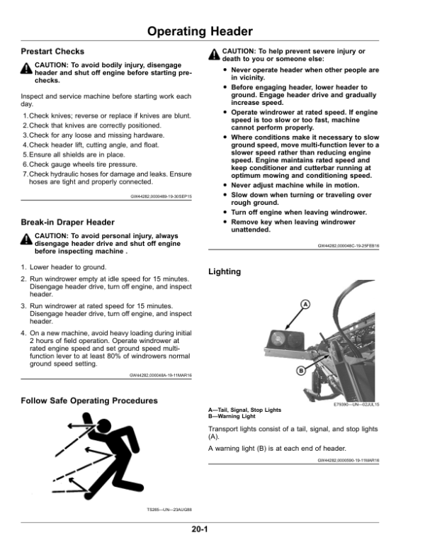 John Deere 525D, 530D, 536D Draper Platforms Operator’s Manual (OMFH343118) Workshop Guide