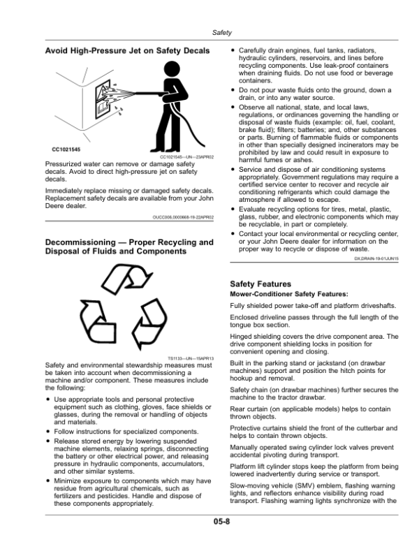 John Deere C450 Center Pivot Mower-Conditioner (North American) (Serial Number: 470000-489999) Operator’s Manual (OMFH343284) Workshop Guide