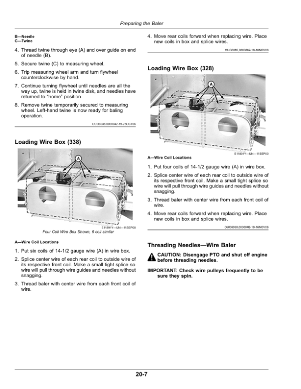 John Deere 328, 338 Square Balers (460000-) Operator’s Manual (OMFH343707) Workshop Guide