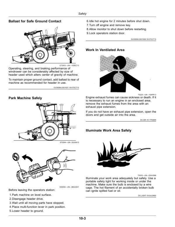John Deere W235 Rotary Self-Propelled Windrower (Export) Operator’s Manual (OMFH343725) Workshop Guide