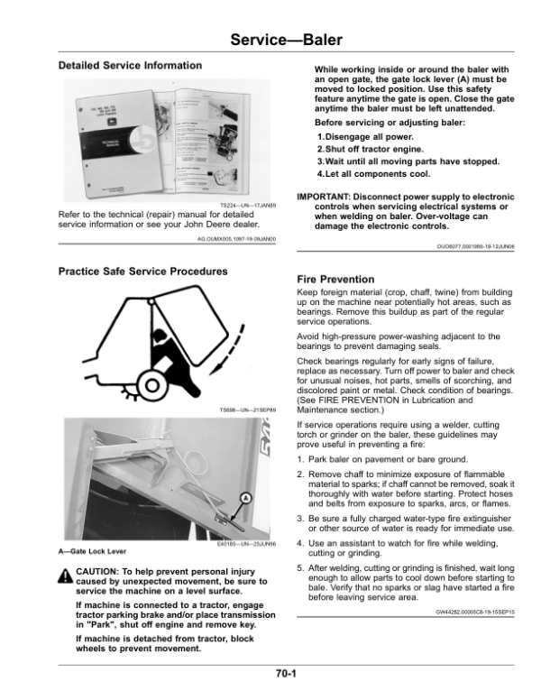 John Deere 450E Round Baler (North American) Operator’s Manual (OMFH343741) Workshop Guide
