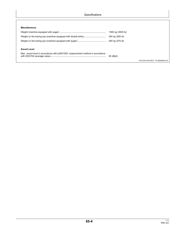 John Deere S160, S180, S200 Square Balers (European Edition) Operator’s Manual (OMFH347946) Workshop Guide