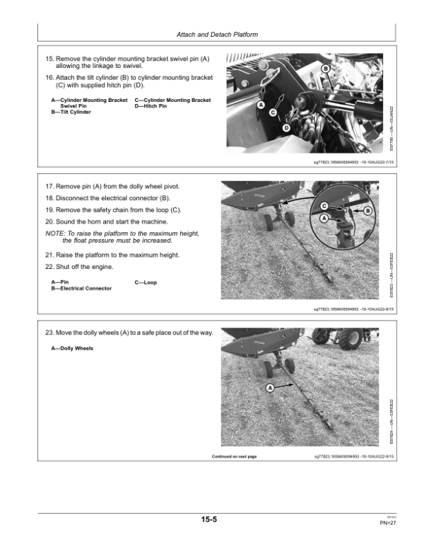 John Deere D625, D630, D636 Series Draper (Export Edition) Operator’s Manual (OMFH349000) Workshop Guide