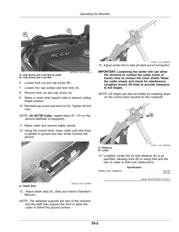 John Deere RC5M (001500-), RC6M (003700-), RC7M (001900-), RC6R (000260-), RC7R (000320-) Single-Spindle Rotary Cutters (North American) Operator’s Manual (OMFH351187) Workshop Guide