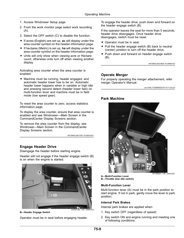 John Deere W200M, W235M, W260M Rotary Self- Propelled Windrower (Serial No. 510000-) (North American) Operator’s Manual (OMFH352676) Workshop Guide