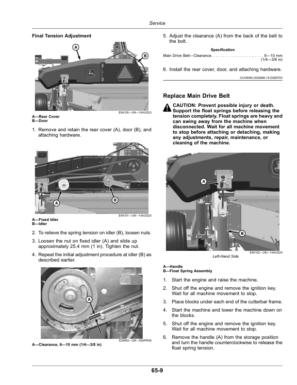 John Deere C450 Center Pivot Mower-Conditioner (000001-) (North American) Operator’s Manual (OMFH353628) Workshop Guide