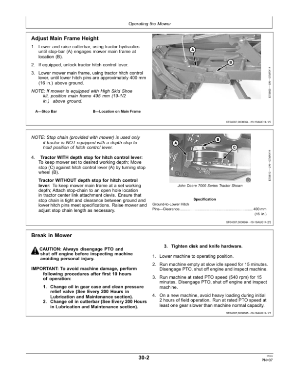 John Deere R240, R280, R310 Rotary Disk Mowers (Serial No. 505447-) North America Operator’s Manual (OMFH354431) Workshop Guide