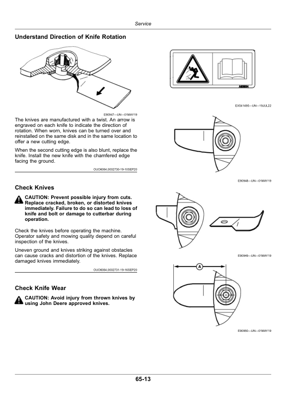 John Deere S250, S300, S350 Side Pull Mower Conditioners (Export Edition) Operator’s Manual (OMFH355631) Workshop Guide