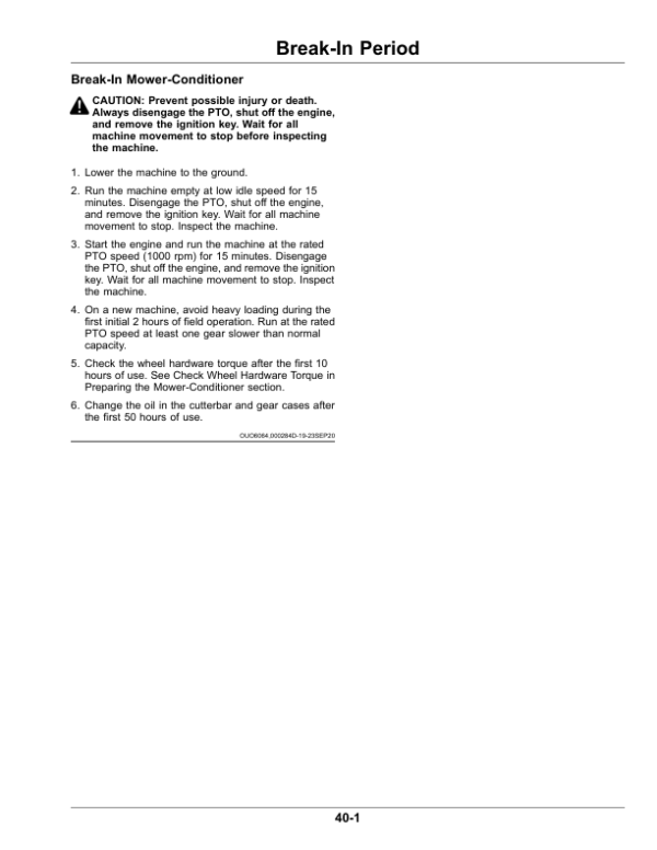 John Deere C450 Center Pivot Mower-Conditioner (North American) Operator’s Manual (OMFH355656) Workshop Guide