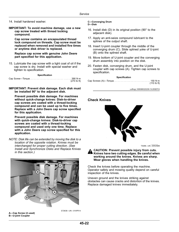 John Deere R500 Rotary Platform (Export Edition) Operator’s Manual (OMFH355674) Workshop Guide