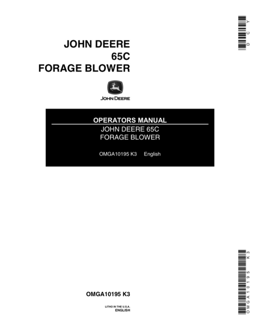 John Deere 65C Forage Blower Operator’s Manual (OMGA10195) Workshop Guide