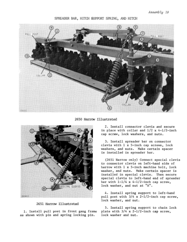 John Deere 2650, 2651 Offset Harrows Operator’s Manual (OMGA10294) Workshop Guide