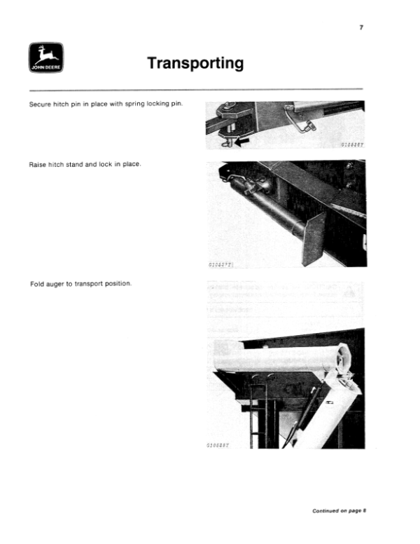 John Deere 1210A Grain Cart Operator’s Manual (OMGA11294) Workshop Guide