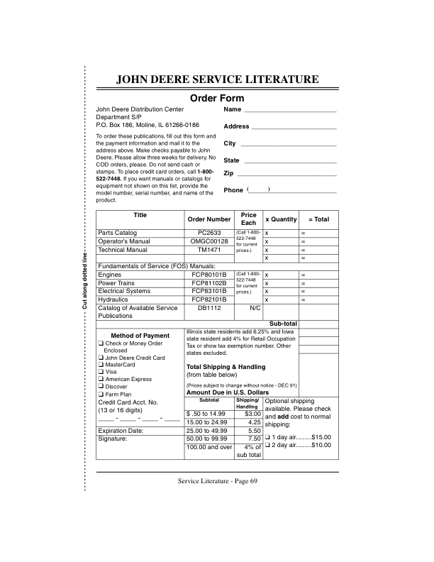 John Deere JA65 21-Inch Walk-Behind Rotary Mower (010001-) Operator’s Manual (OMGC00128) Workshop Guide