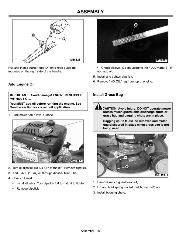 John Deere SP6211 & SP6213 21-Inch Walk-Behind Rotary Mower (Scotts) (010001-) Operator’s Manual (OMGC00390) Workshop Guide
