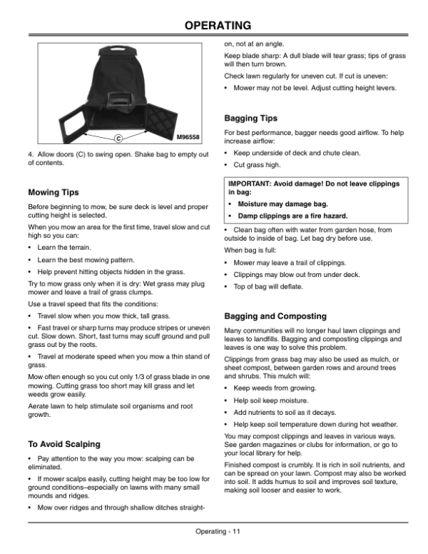 John Deere JS63E 21-Inch Walk-Behind Rotary Mower (010001-) Operator’s Manual (OMGC00454) Workshop Guide