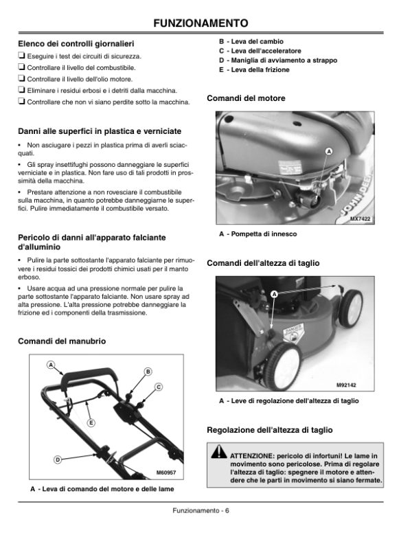 John Deere JA62 Walk-Behind Rotary Mower Operator’s Manual (OMGC00518) Workshop Guide