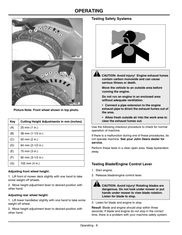 John Deere JS63E 21-Inch Walk-Behind Rotary Mower (100001-) Operator’s Manual (OMGC00550) Workshop Guide