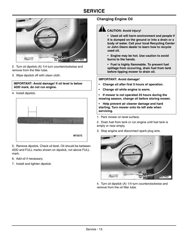 John Deere JS60H 21-In. Walk-Behind Rotary Mower North America (100001-110000) Operator’s Manual (OMGC00551) Workshop Guide