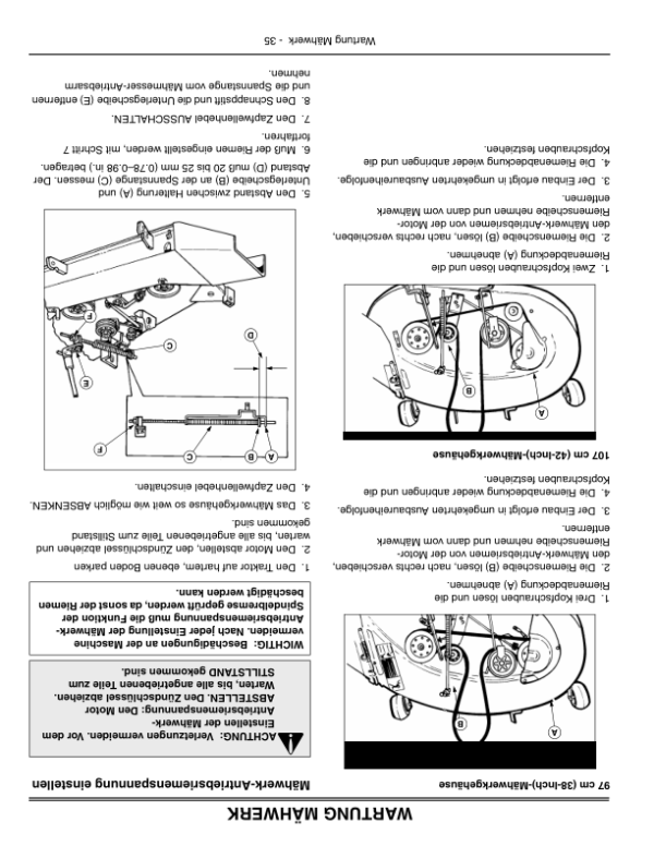 John Deere 97-14HS & 107-17HS SABO Lawn Tractors (010001-) Operator’s Manual (OMGX10890) Workshop Guide