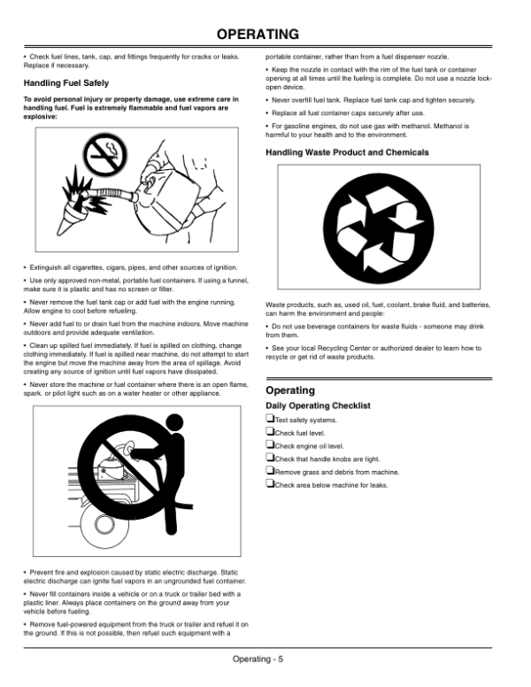 John Deere JX75 21-Inch Walk-Behind Rotary Mower Operator’s Manual (OMGX22069) Workshop Guide