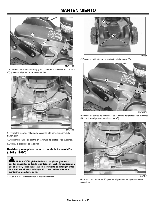 John Deere JS63, JS63C Walk-Behind Mower Operator’s Manual (OMGX22195) Workshop Guide