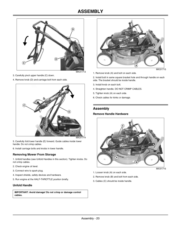 John Deere JX75 21-Inch Walk Behind Rotary Mower (230001-) Operator’s Manual (OMGX22218) Workshop Guide