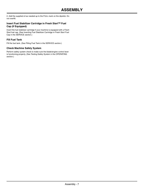 John Deere JS20, JS30, JS40 Rotary Mower (010001-100000) Operator’s Manual (OMGX22228) Workshop Guide
