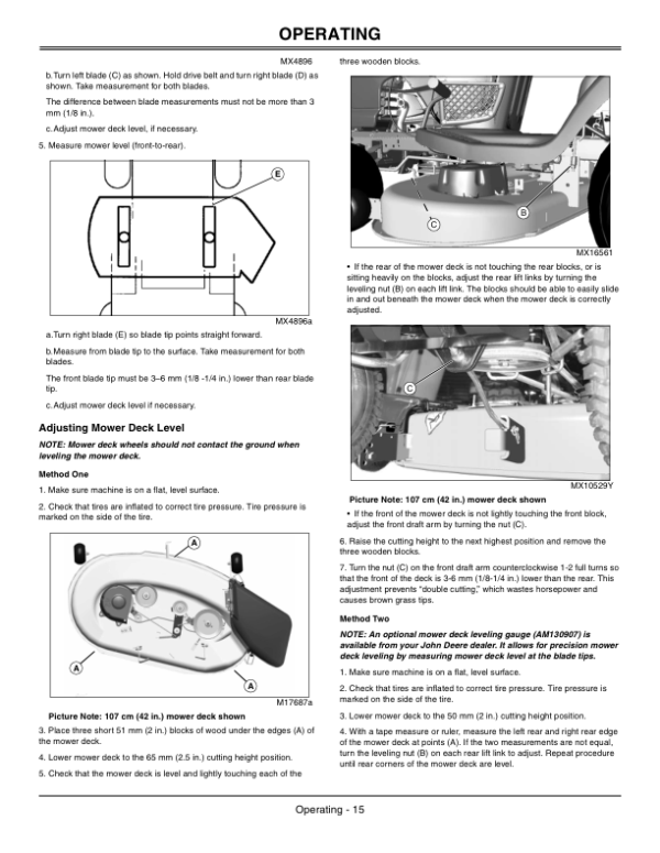 John Deere LA105, LA115, LA125, LA135, LA145, LA165 & LA175 Lawn & Garden Tractors North America (200001-300000) Operator’s Manual (OMGX23171) Workshop Guide
