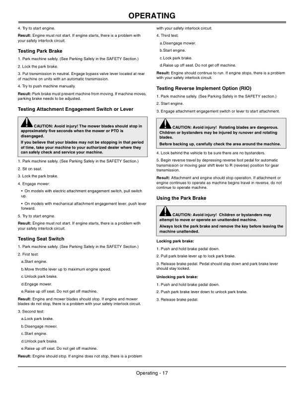 John Deere LA105, LA115, LA125, LA135, LA145, LA165 & LA175 Lawn & Garden Tractors Americas Edition (300001- ) Operator’s Manual (OMGX23404) Workshop Guide