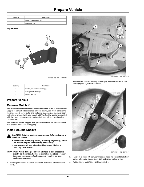 John Deere Power Flow For 48, 54 in. Mowers (North American) Operator’s Manual (OMGX25511) Workshop Guide