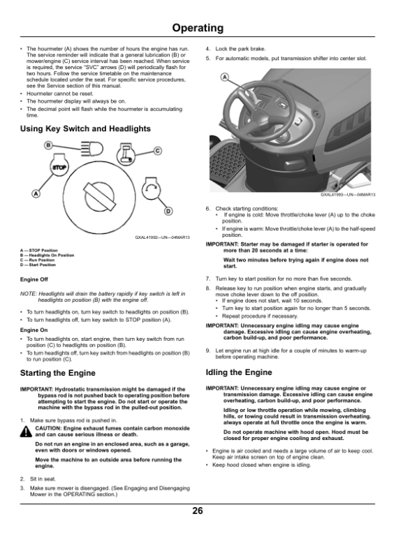 John Deere Tractors D100 Series D105, D110, D125, D130, D140, D160, D170 Operator’s Manual (OMGX25658) Workshop Guide