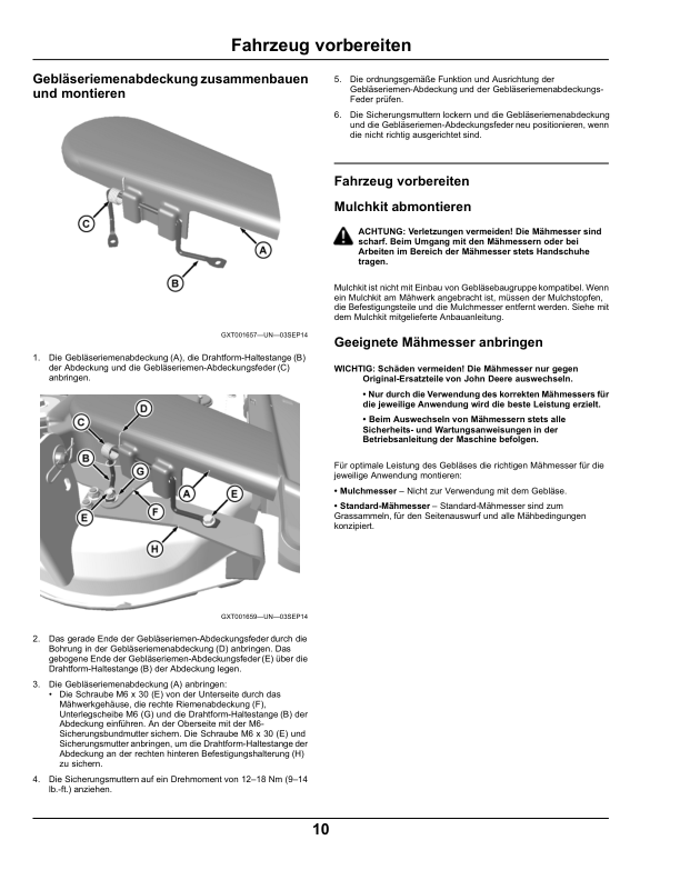 John Deere Power Flow C Series High Performance for EZtrak 48C Mowers (Export Edition) Operator’s Manual (OMGX25859) Workshop Guide