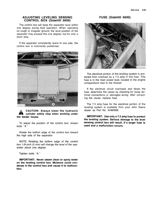 John Deere 6600, SideHill 6600, 7700 Combines Operator’s Manual (OMH100537) Workshop Guide