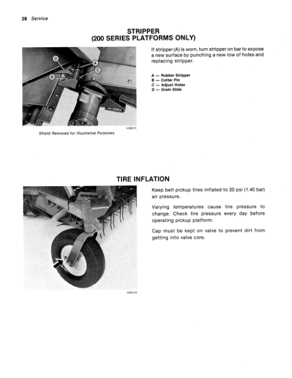 John Deere 3-Roller Belt Pickups (110, 132, 154 In.), 212/214 Platform Operator’s Manual (OMH116952) Workshop Guide