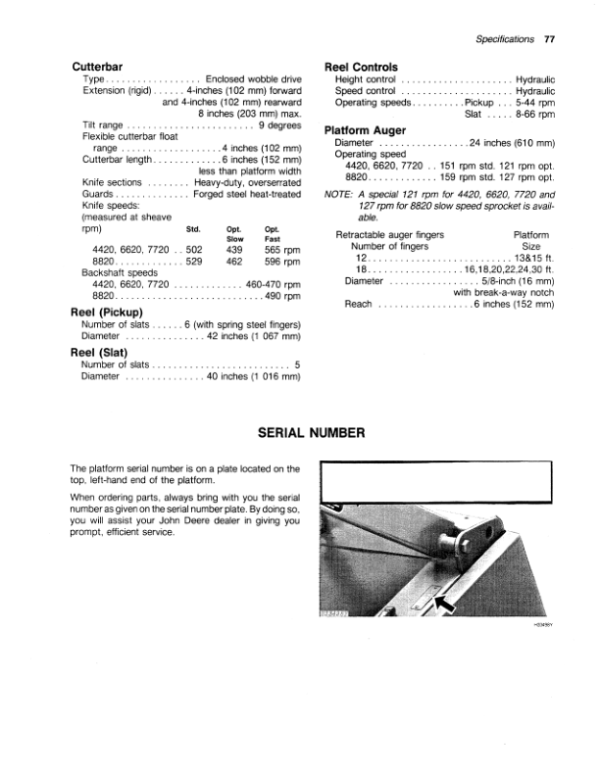 John Deere 200 Series Cutting Platforms Operator’s Manual (OMH120052) Workshop Guide
