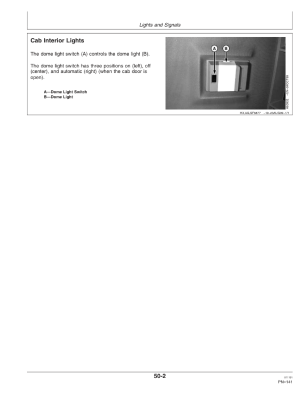 John Deere 9550SH Combine (s. n. 685701-695700) Operator’s Manual (OMH175215) Workshop Guide