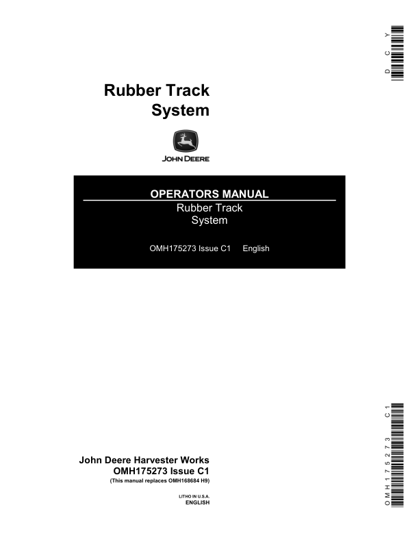 John Deere Rubber Track System Operator’s Manual (OMH175273) Workshop Guide