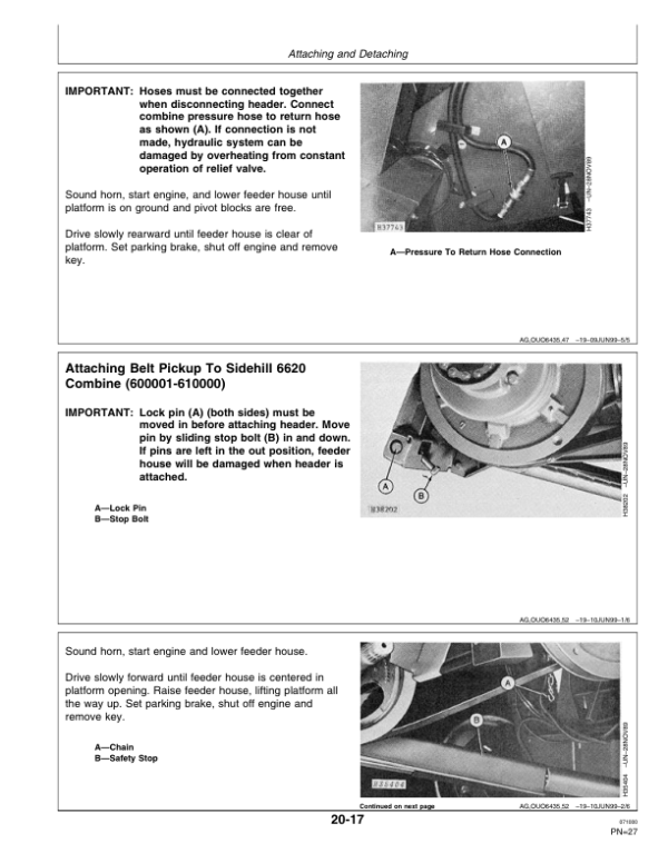 John Deere 3-Roller Belt Pickup (110, 132, 154 In.), 914 BP Platform Operator’s Manual (OMH175280) Workshop Guide