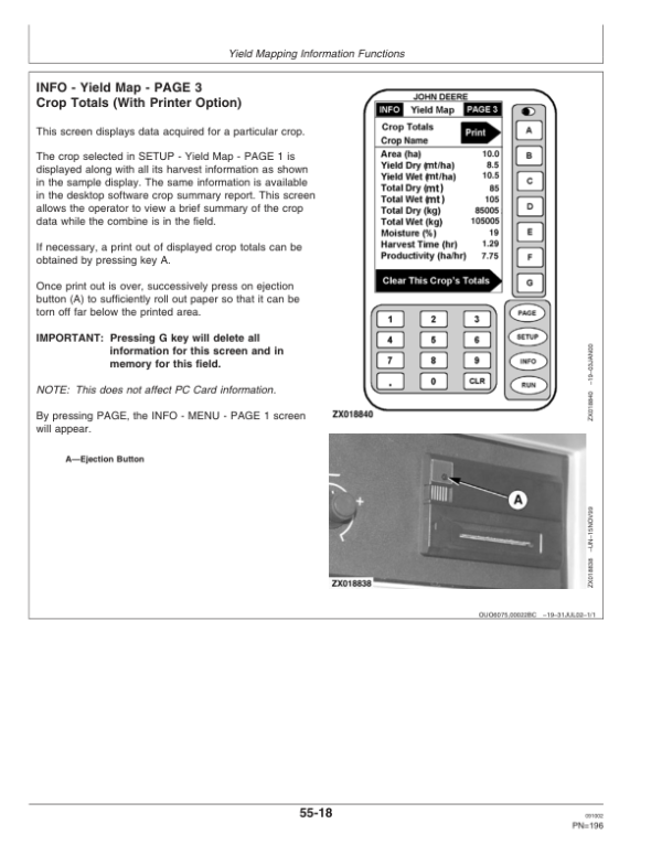 John Deere Greenstar Yield Monitor & Mapping System Operator’s Manual (OMH205952) Workshop Guide