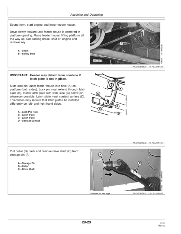 John Deere 3-Roller Belt Pickup (132, 154 In.), 914P Platform Operator’s Manual (OMH208511) Workshop Guide